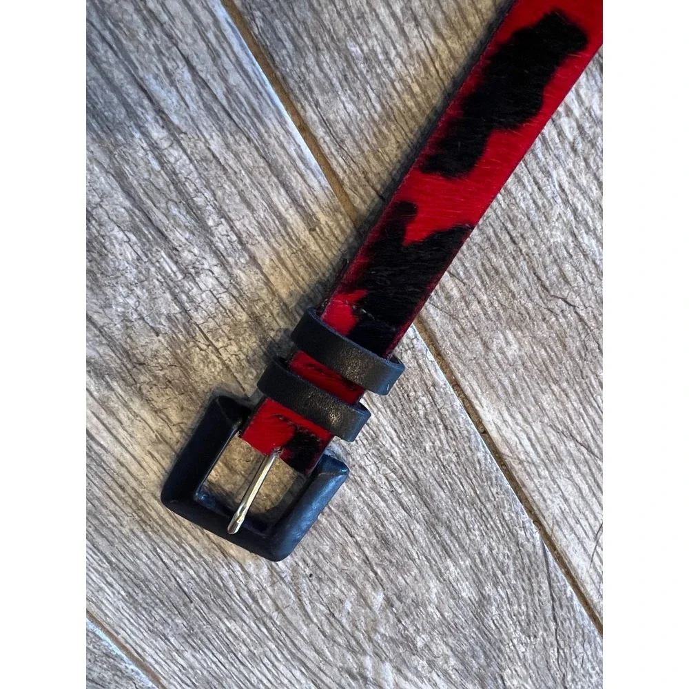 Classiques‎ Entier Patent Leather Belt Womens Small USA PR4229 Cow Print Rodeo